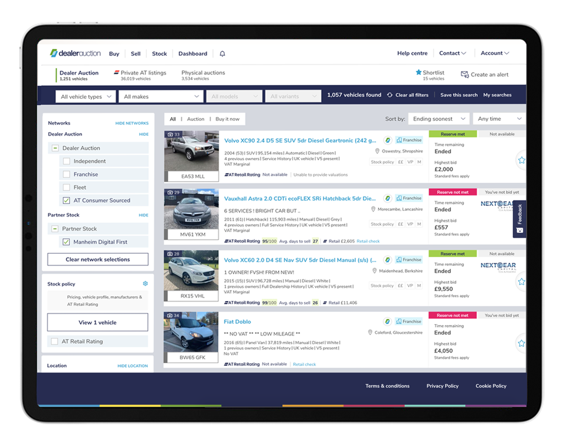 Dealer Auction website