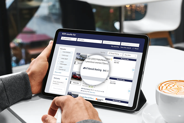 Dealer Auction website on a tablet