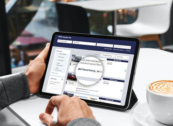 Dealer Auction website on a tablet