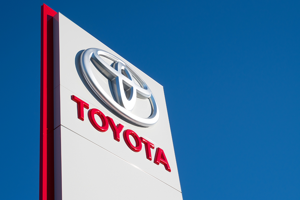 Toyota logo on blue sky